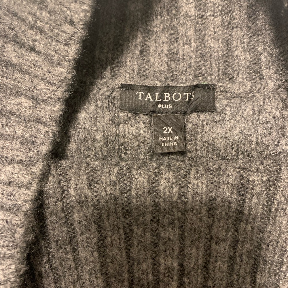 Talbots Gray Turtleneck Sweater with Beautiful Button detail - Picture 5 of 5